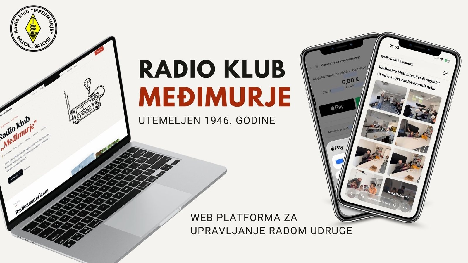 Homepage of the Radio klub Međimurje web platform